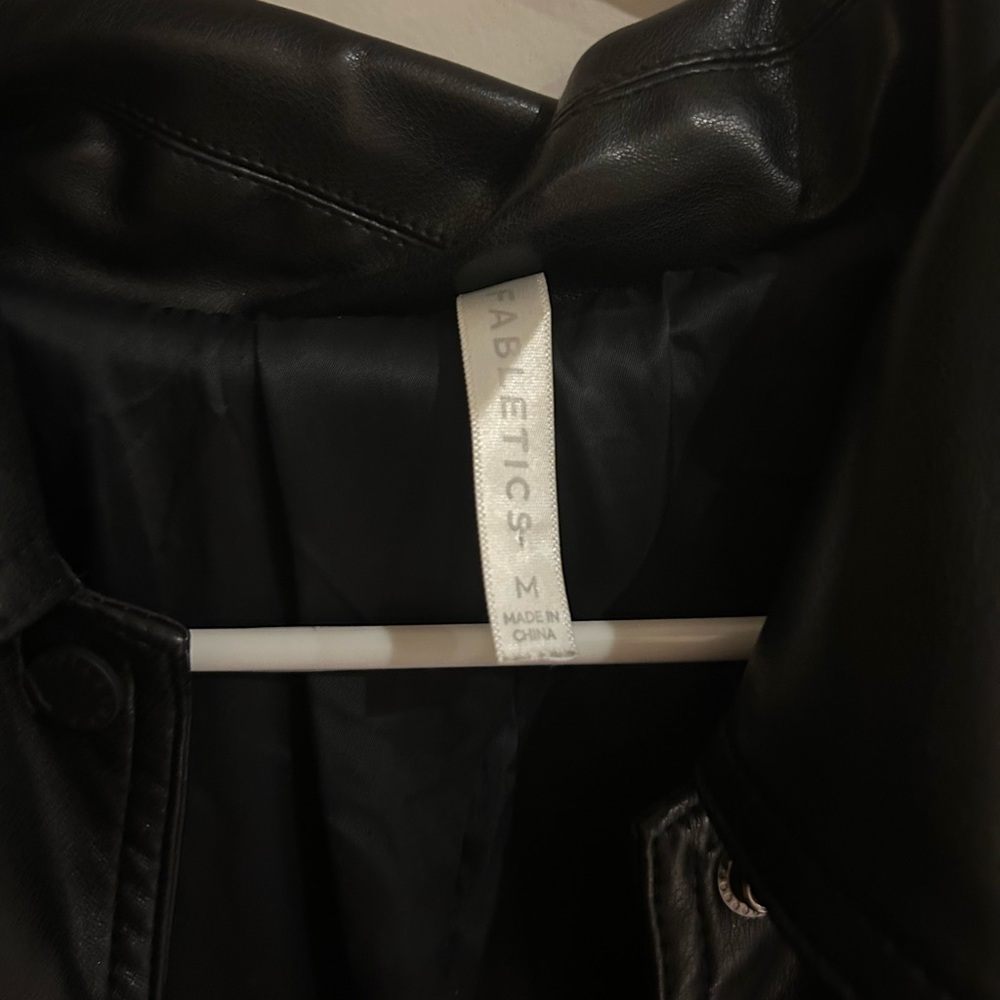 Fabletics Black Leather Jacket - image 3